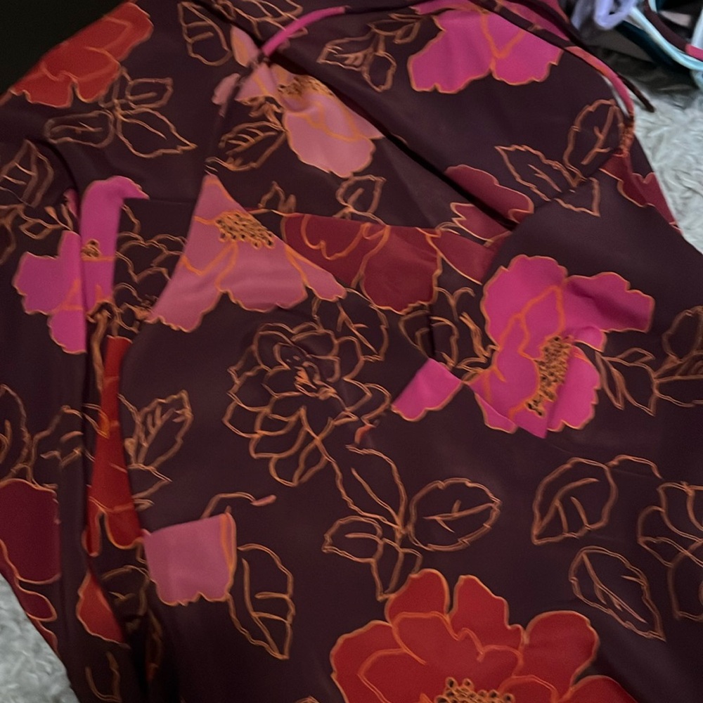 Halter neck floral dress
